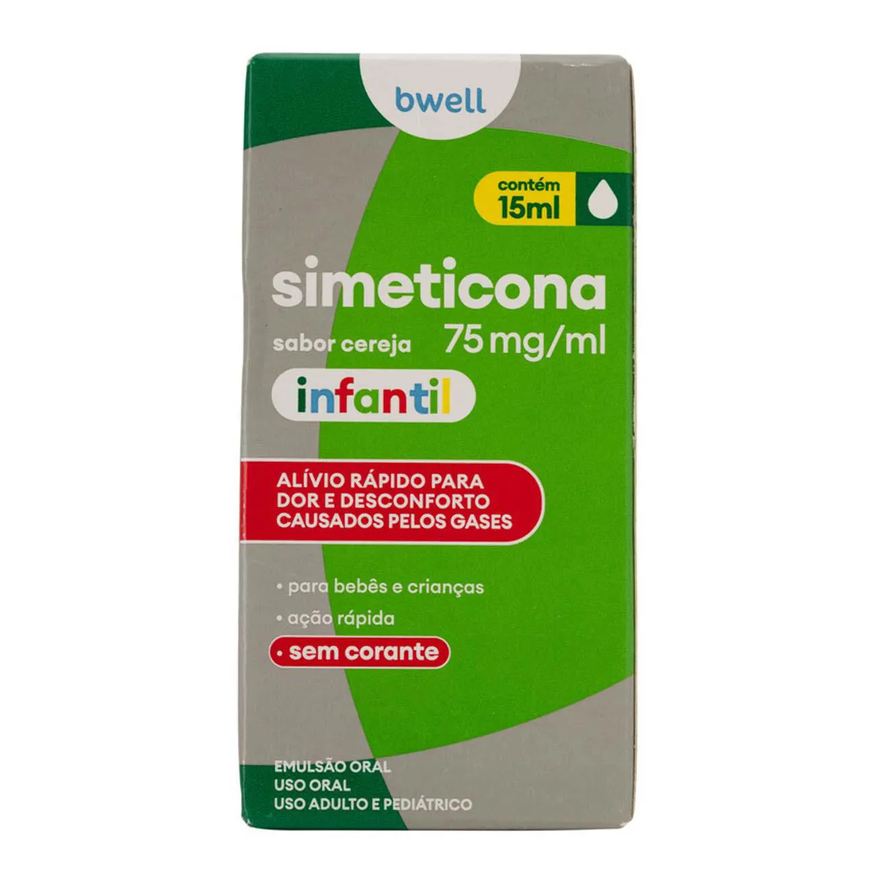 bwell Simeticona Infantil 75mg/ml Sabor Cereja 15ml