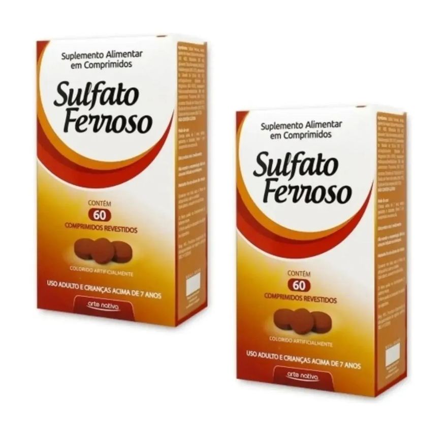 Arte Nativa Kit 2 Sulfato Ferroso 60 Comprimidos