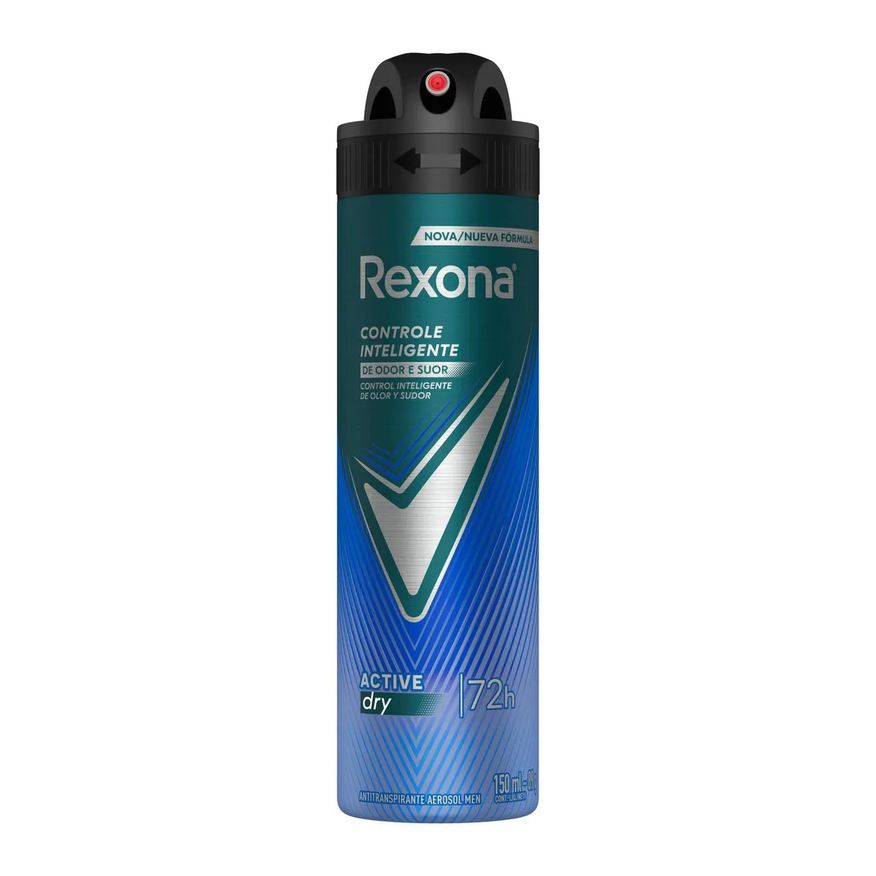 Rexona Desodorante Antitranspirante Aerosol Men Active Dry Masculino 72h 150ml