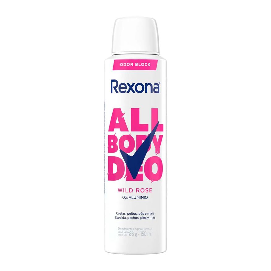 Rexona Desodorante Corporal Aerossol All Body Deo Wild Rose 150ml