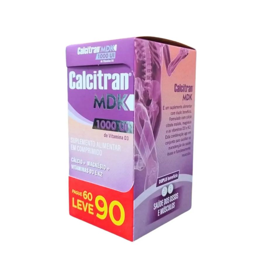 Calcitran Suplemento Alimentar Mdk + Vitamina D3 1000Ui