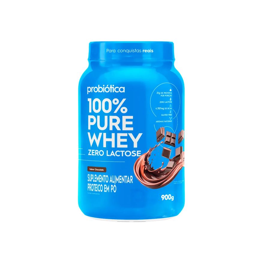 Probiótica Whey Protein Concentrado Zero Lactose Sabor Chocolate 900g