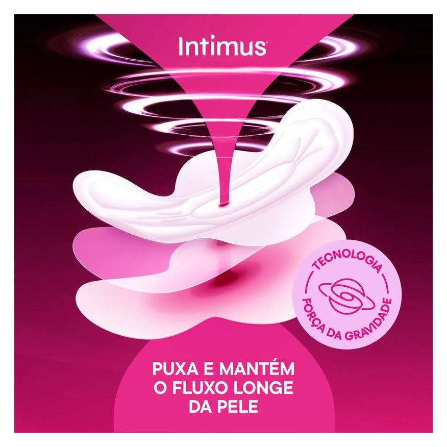 Intimus Absorvente Noturno Toda Protegida Com Abas Cobertura Suave 8 unidades