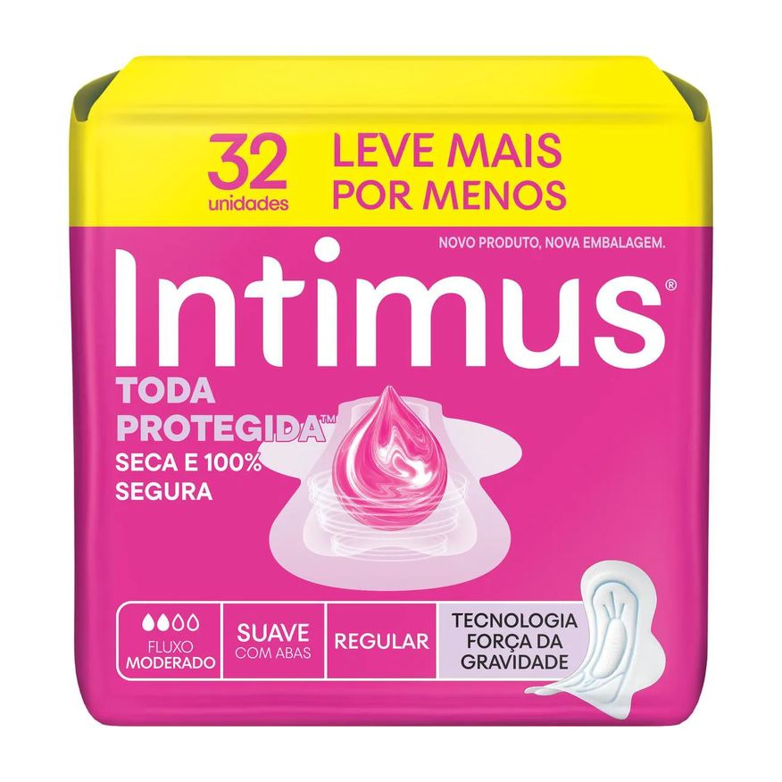 Intimus Absorvente Toda Protegida Cobertura Suave Com Abas com 32 unidades