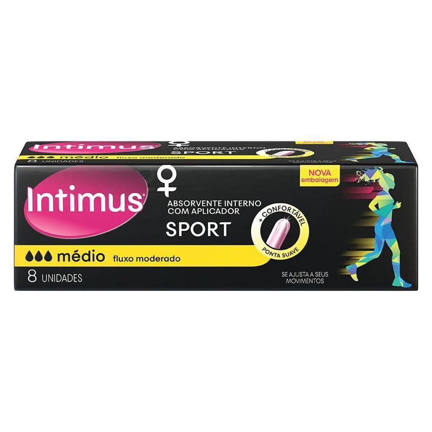 Interno Absorvente Intimus Sport Médio 8 unidades + Aplicador