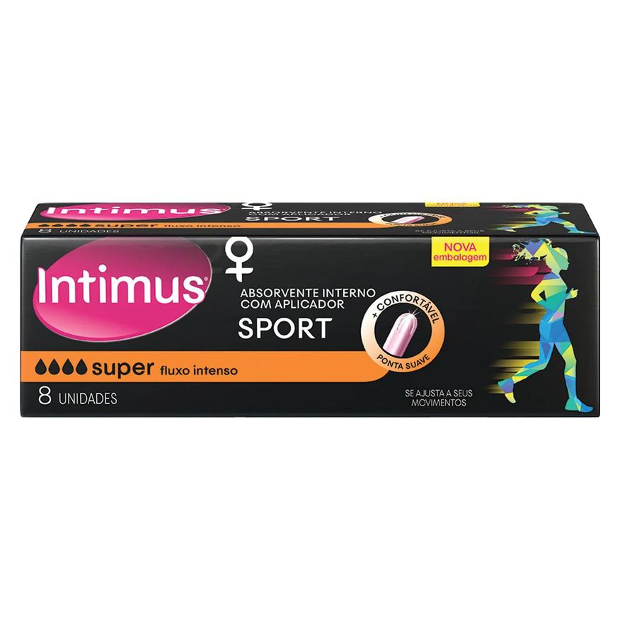 Interno Absorvente Intimus Sport Super com Aplicador 8 unidades