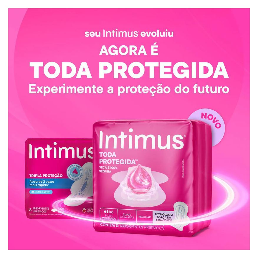 Intimus Absorvente Toda Protegida Cobertura Suave Com Abas 42 unidades