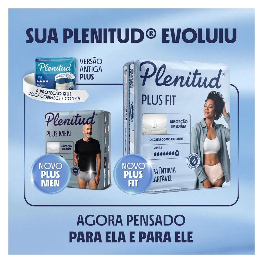 Íntima Roupa Descartável Feminina Plenitud Plus Fit P/M 32 unidades