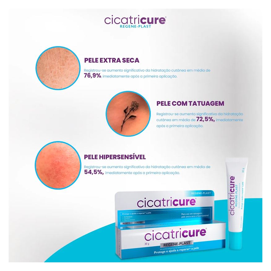 Hidratante Creme Reparador Rosto e Corpo Cicatricure Regeneplast Pantenol e Vitamina E 30g