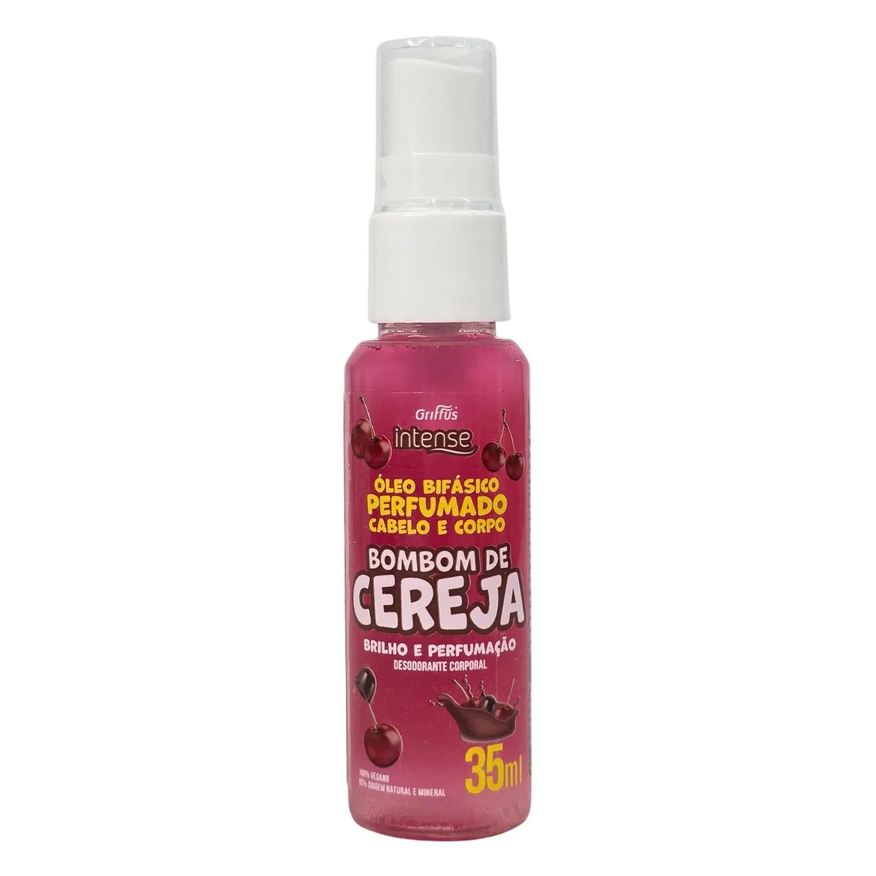 Griffus Óleo Bifásico Perfumado Cabelo e Corpo Bombom de Cereja Vegano Intense 35ml