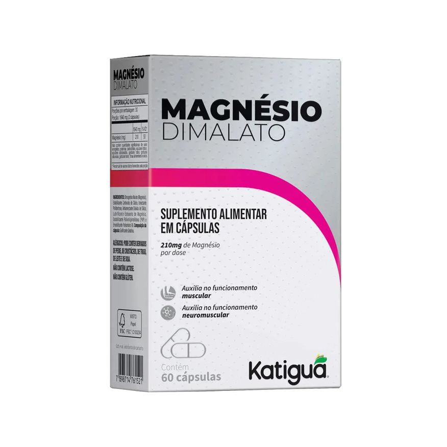 Katigua Magnésio Dimalato 210mg - 60 Cápsulas - Katiguá