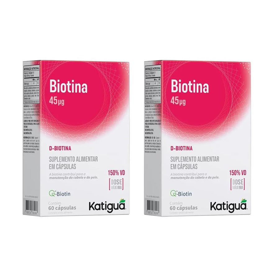 Katigua Kit 2 Biotina Dose Máxima 600mg - 60 Cápsulas - Katiguá
