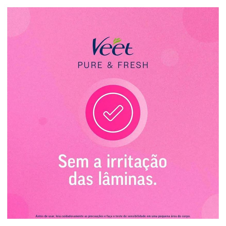 Depilatória Folha Pernas e Corpo Veet Pure & Fresh 12 unidades