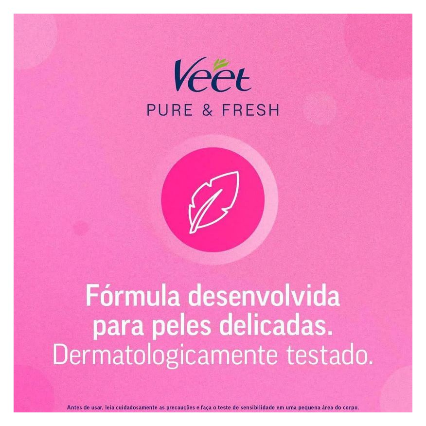 Depilatória Folha Pernas e Corpo Veet Pure & Fresh 12 unidades