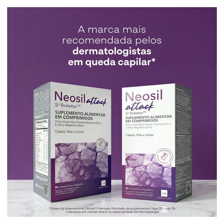 Neosil Polivitamínico Attack Cabelo, Pele E Unha 90 comprimidos