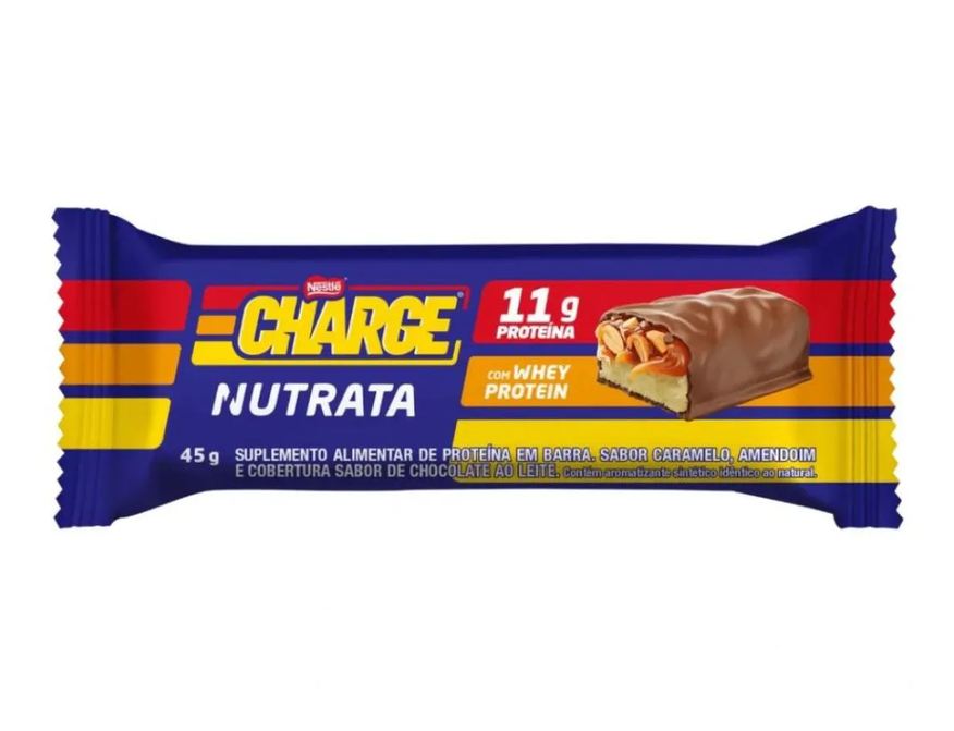 Nutrata Barra Proteica Charge Bar (45g) - Sabor: Caramelo, Amendoim e Chocolate ao Leite