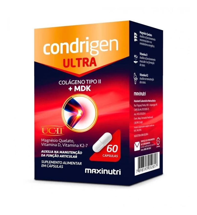Maxinutri Condrigen Ultra Colágeno Tipo Ii + Mdk (60 Cápsulas) - Padrão: Único