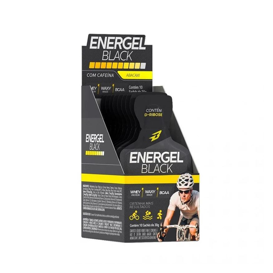 Body Action Energel Black Caixa com 10 Sachês (300g) - Sabor: Abacaxi