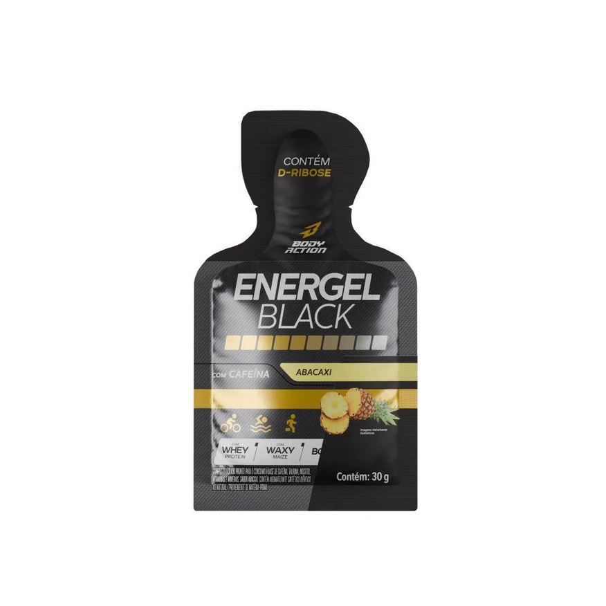 Body Action Energel Black (30g) - Sabor: Abacaxi