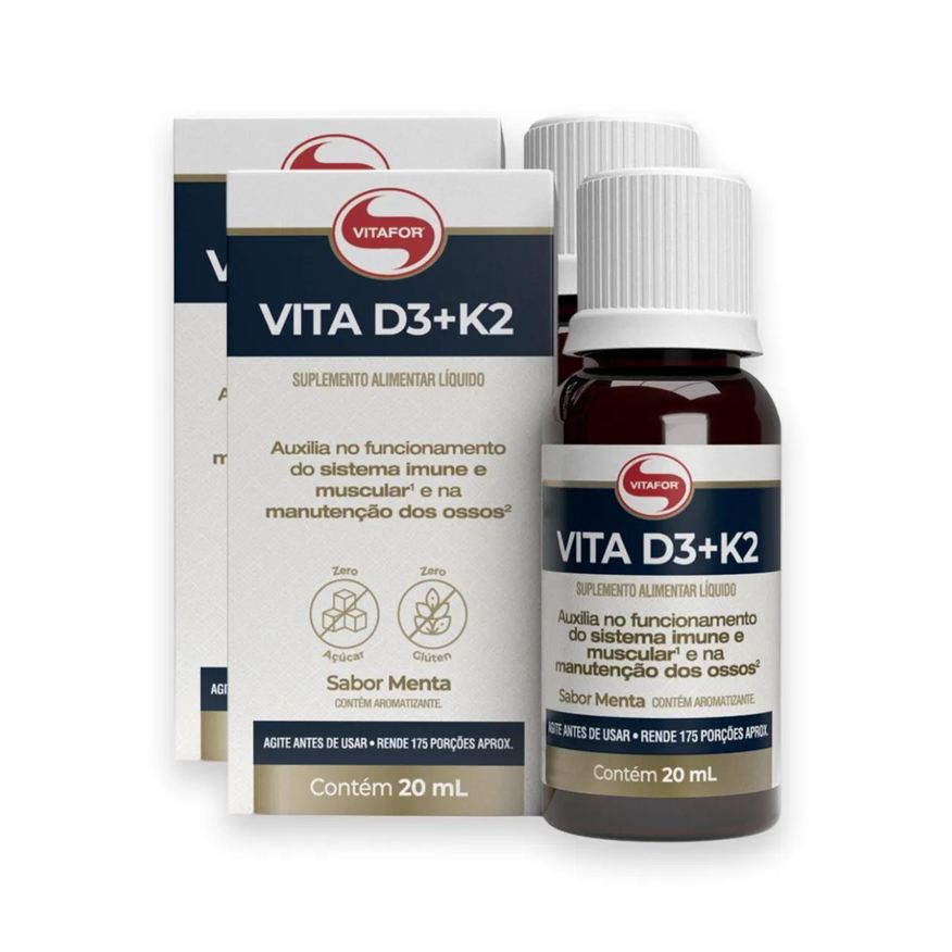 Vitafor Kit 2 Vita D3 + K2 20ml Menta