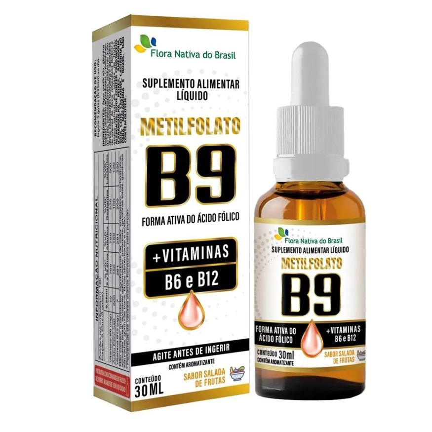 Flora Nativa Do Brasil Metilfolato (Vitaminas B9,B6,B12) 30ml - Salada de Frutas Flora Nativa