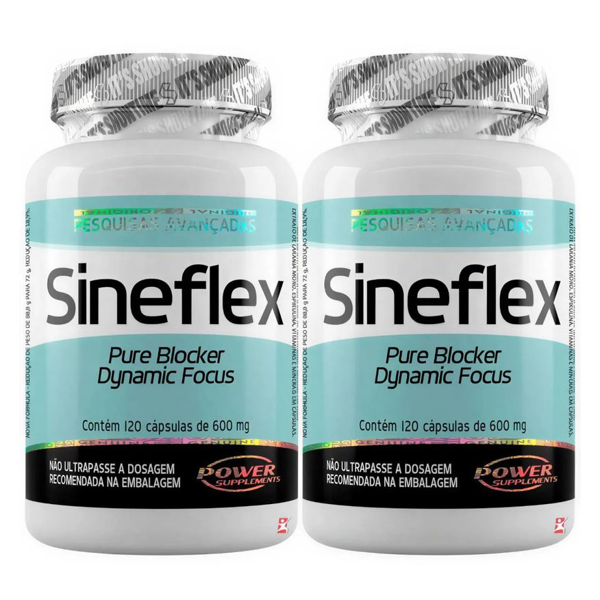 Power Supplements Kit 2 Sineflex Pure Blocker Dynamic Focus Total 240 Cápsulas