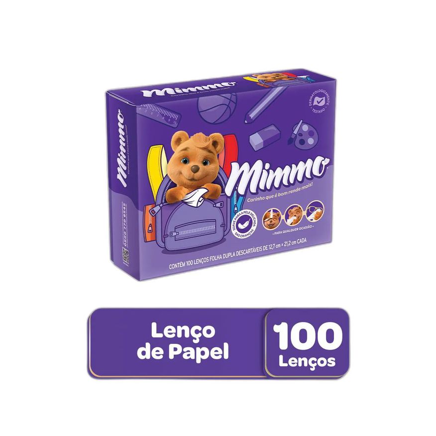 Lenço Mimmo de Papel Box com 100 Unidades