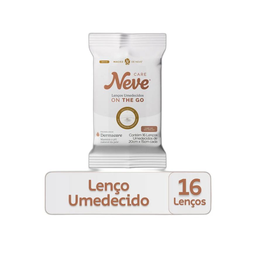 Umedecido Lenço Neve Dermacare On The Go 16 Unidades