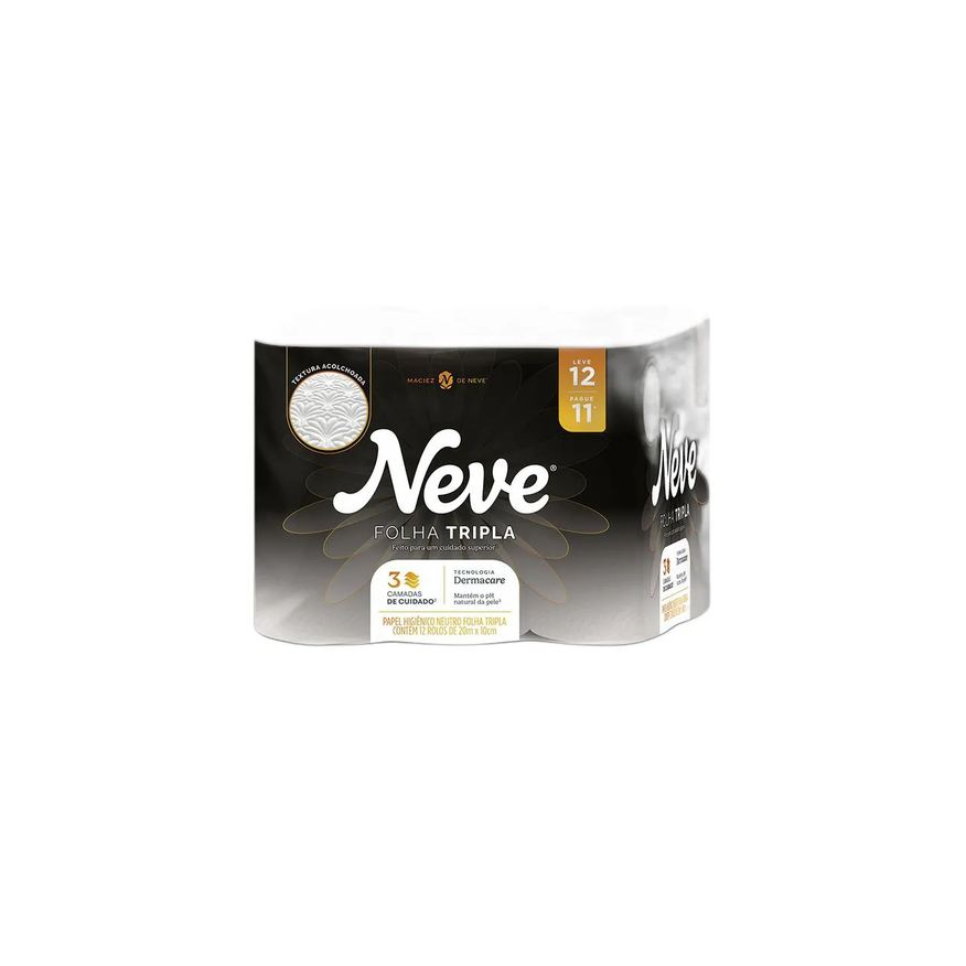 Higiênico Papel Neve Supreme Folha Tripla 12 rolos