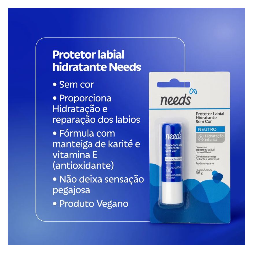 Needs Protetor Labial Hidratante 3,6g