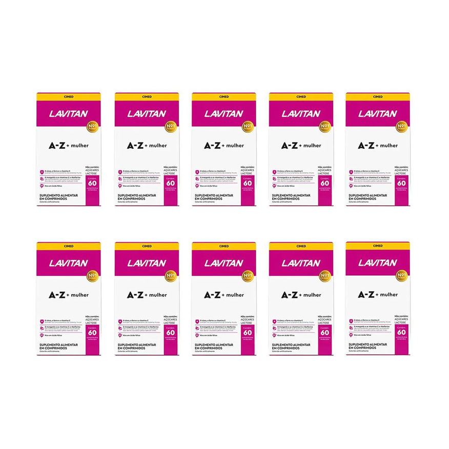 Cimed Kit 10 Lavitan A-z Mulher Suplemento com 60 Capsulas