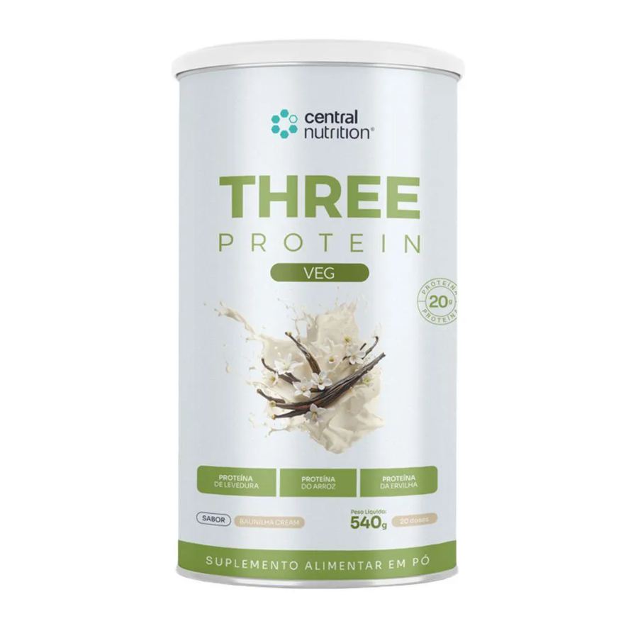 Central Nutrition Suplemento Whey Protein Vegano Three Protein Vegan 540g - Baunilha Cream