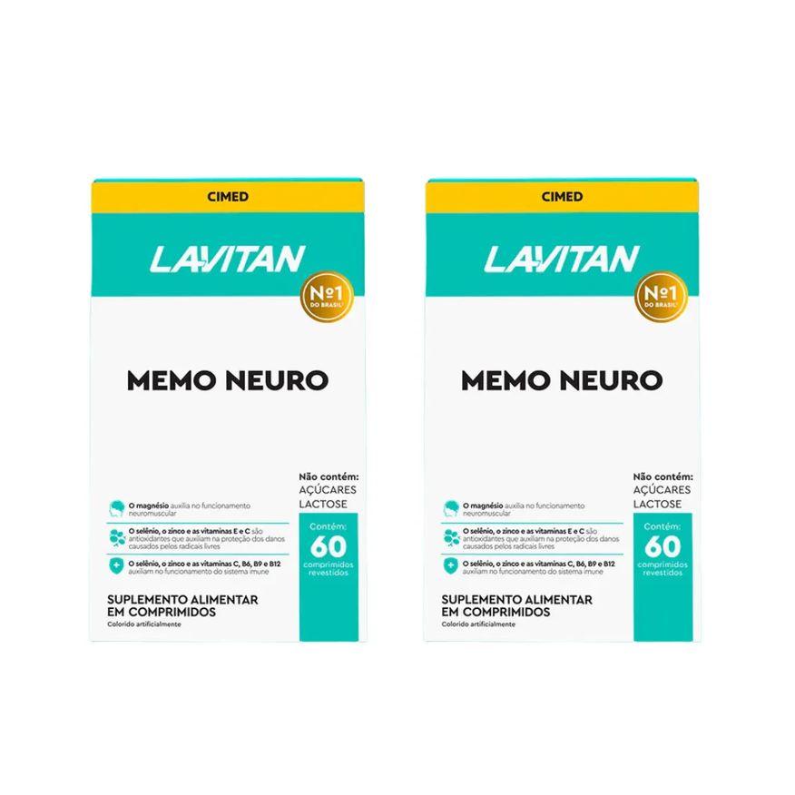 Cimed Kit 2 Lavitan Memoria 60 Cápsulas Suplemento Alimentar