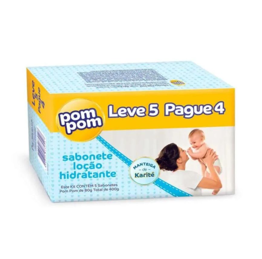 Pom Pom Pompom Sabonete em Barra Loção Hidratante 5 Unidades