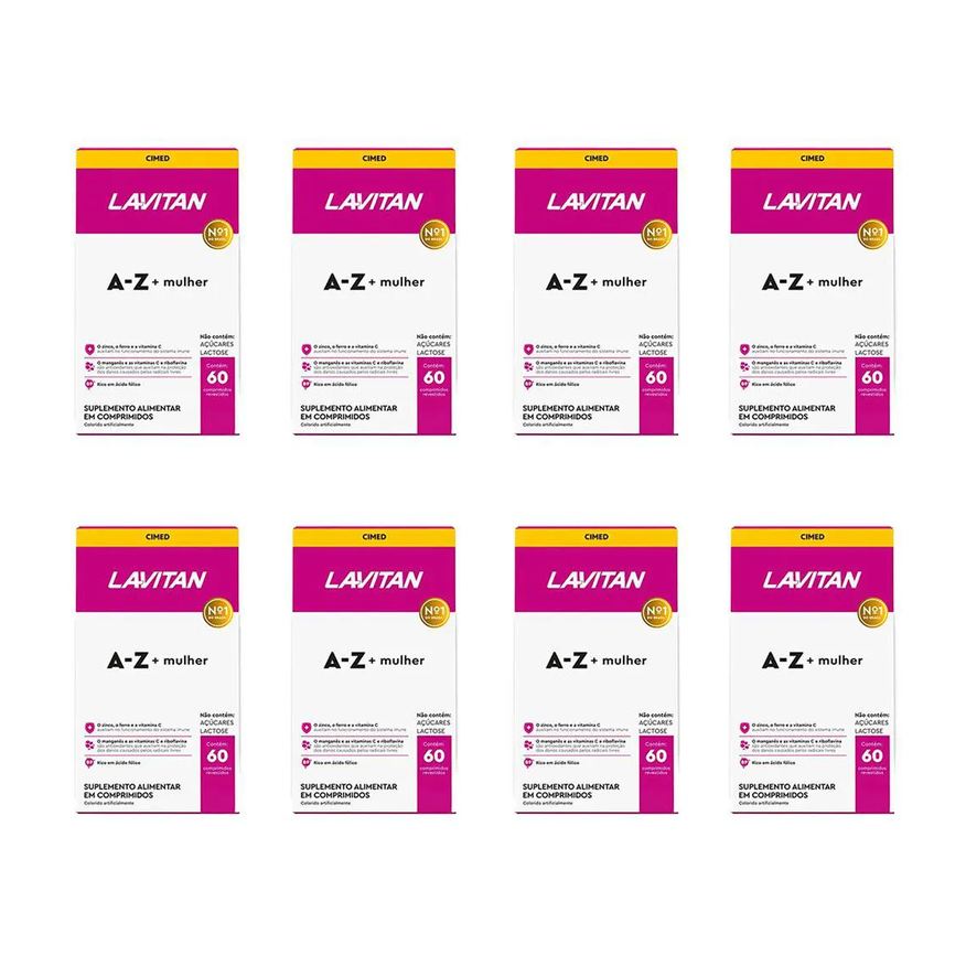 Cimed Kit 8 Lavitan A-Z Mulher Suplemento 60 Cápsulas