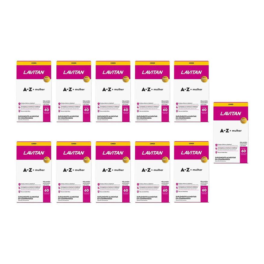 Cimed Kit 11 Lavitan A-Z Mulher Suplemento 60 Cápsulas