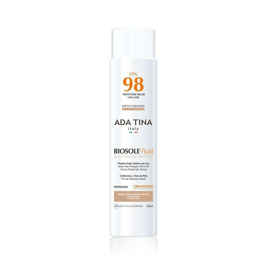 Tina Ada Biosole Fluid Sun Color Defense Fps98 Médio Escuro 40ml