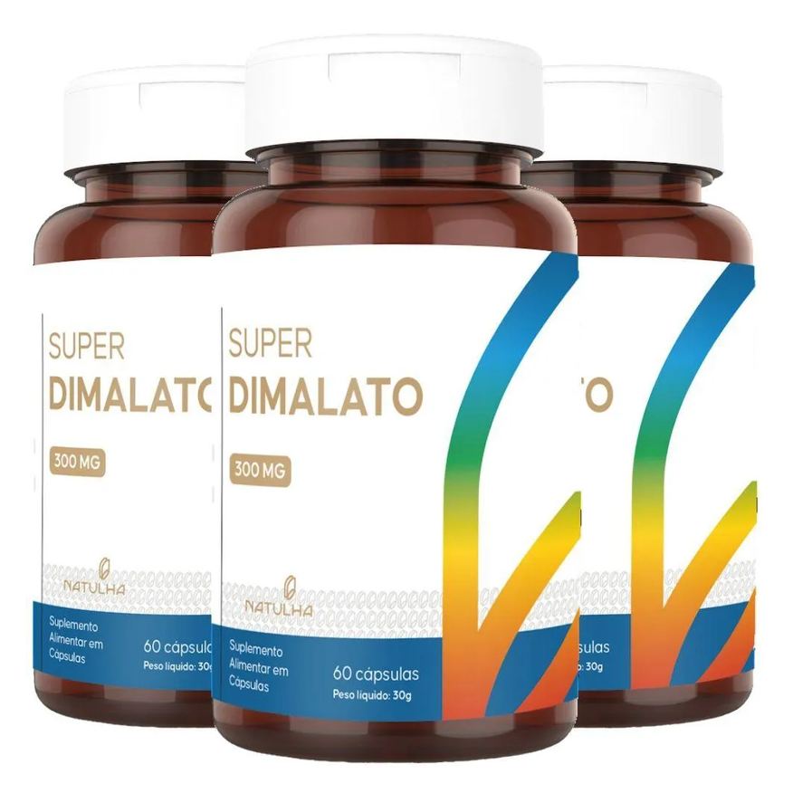3x Kit Super Magnésio Dimalato 300mg Elementar 60 cápsulas – Natulha