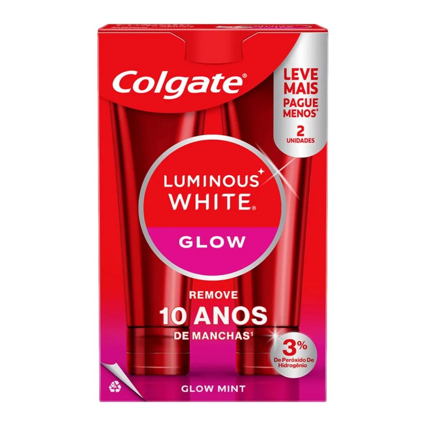 Colgate Creme Dental Luminous White Com 2x70g Glow