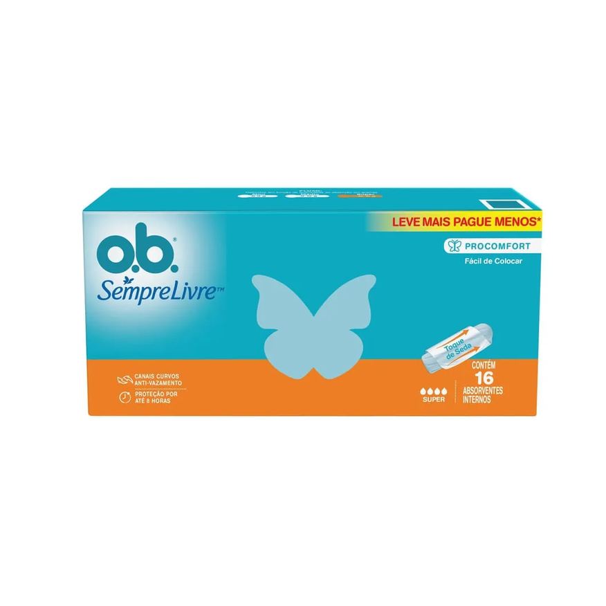 Interno Absorvente O.b. Sempre Livre Super 16 Unidades
