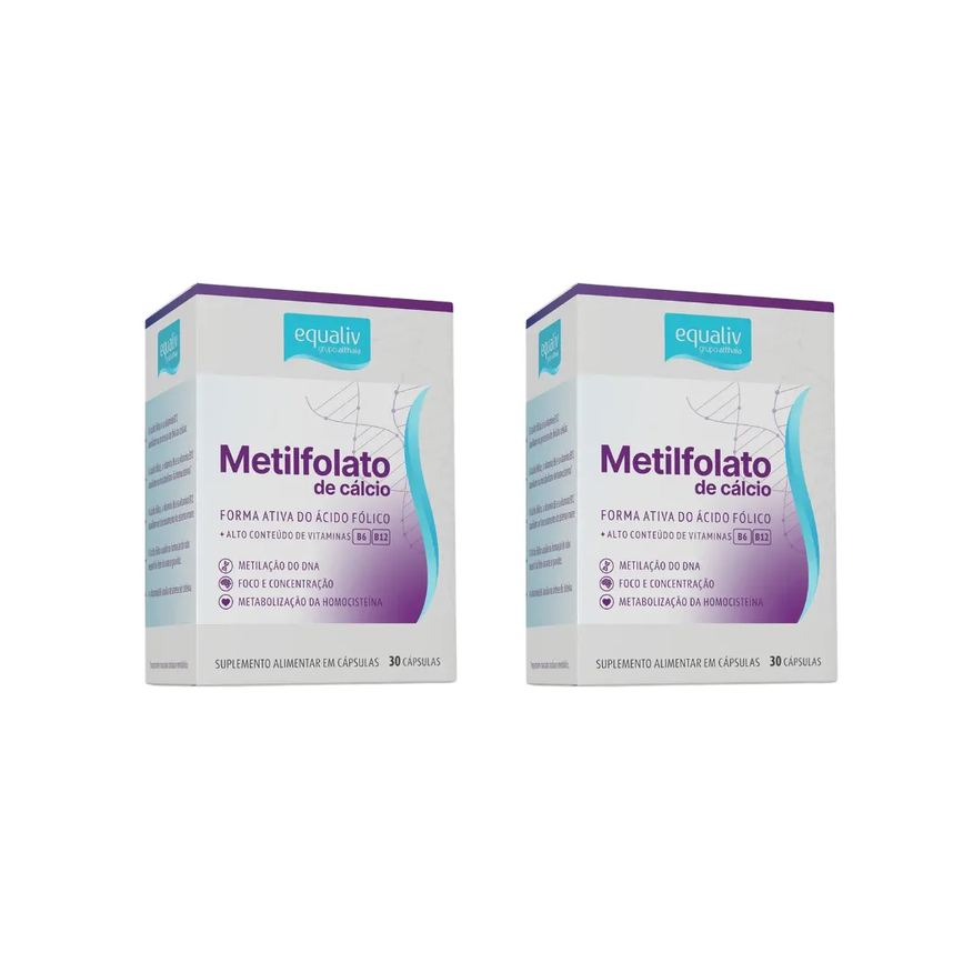 Equaliv Kit 2 Suplemento Metilfolato Com 30 Cápsulas