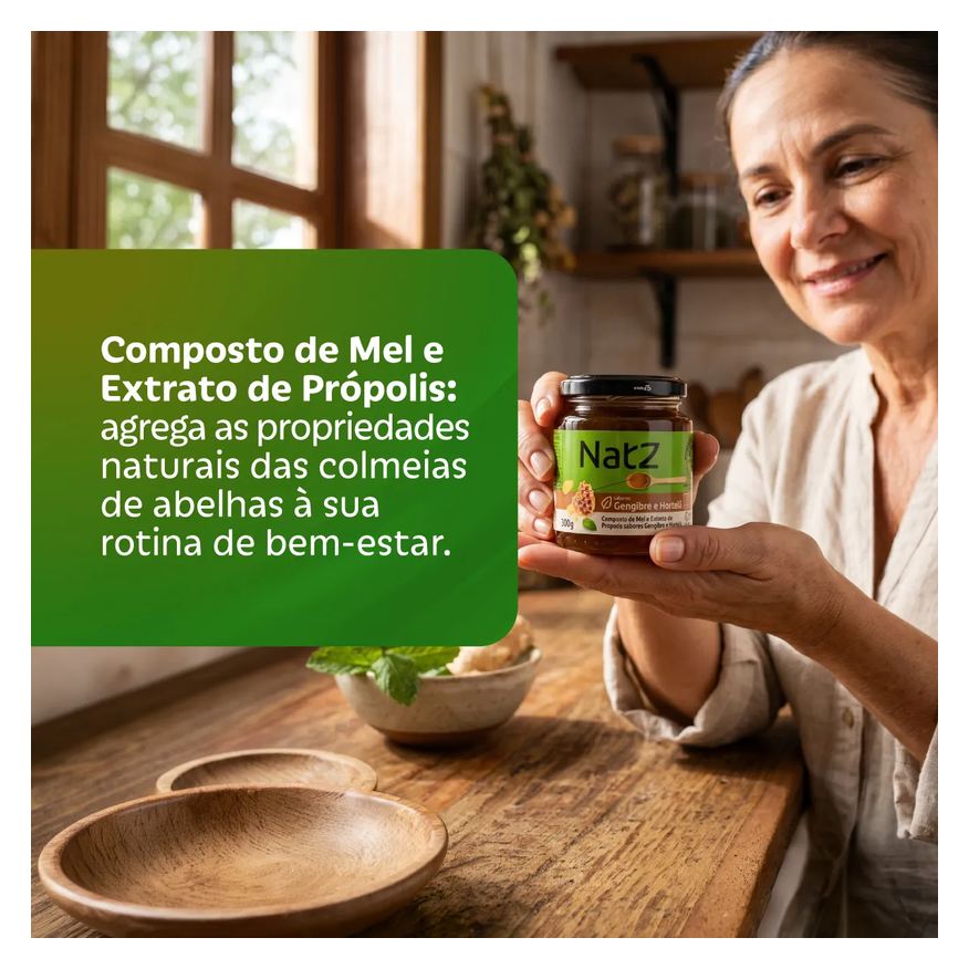 de Composto Mel e Própolis Natz Gengibre e Hortelã 300g