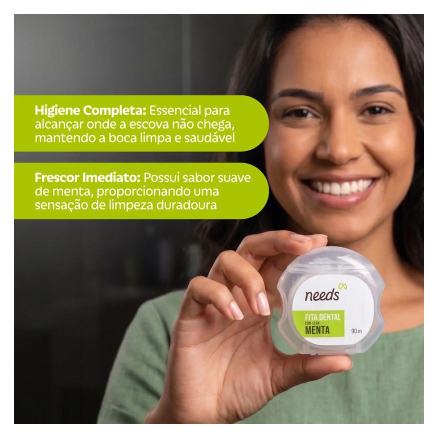 Needs Fita Dental com Cera Menta 90m
