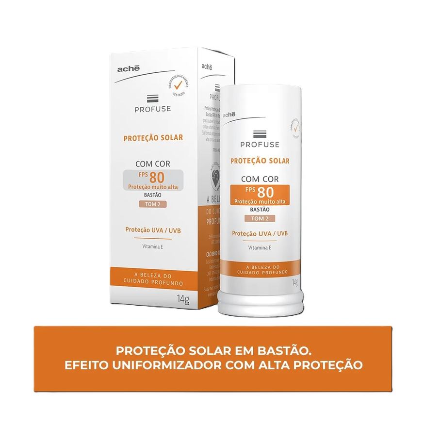 Solar Protetor Facial em Bastão Profuse FPS 80 Tom 2 14g