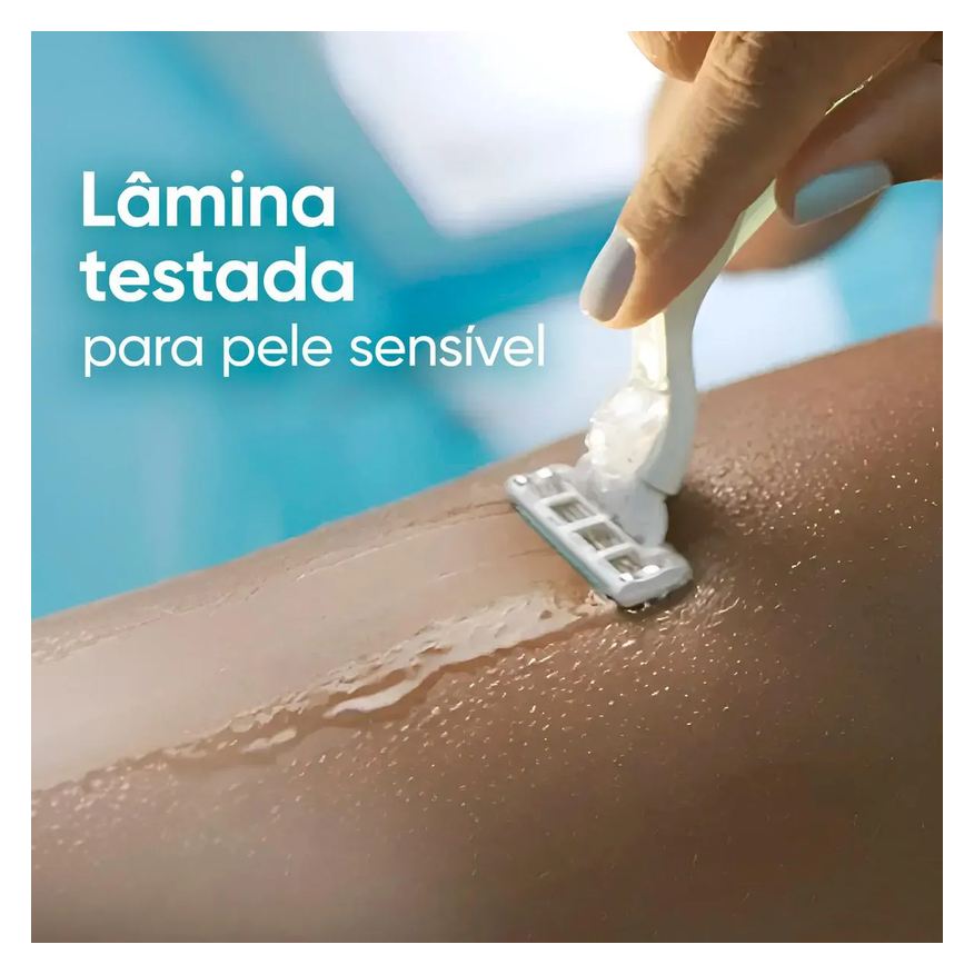 Gillette Kit Aparelho de Depilar Vênus Pele Sensível com Aloe e Vera 1 unidade + Carga 3 Unidades