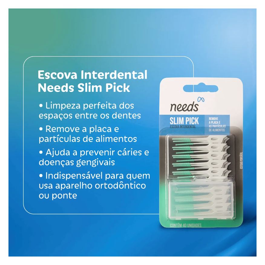 Needs Escova Interdental Slim Pick 40 Unidades