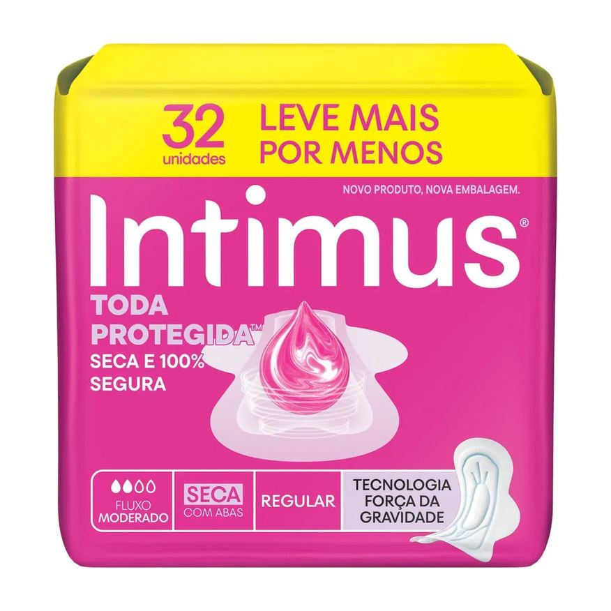 Intimus Absorvente Toda Protegida Com Abas Seca 32 Unidades