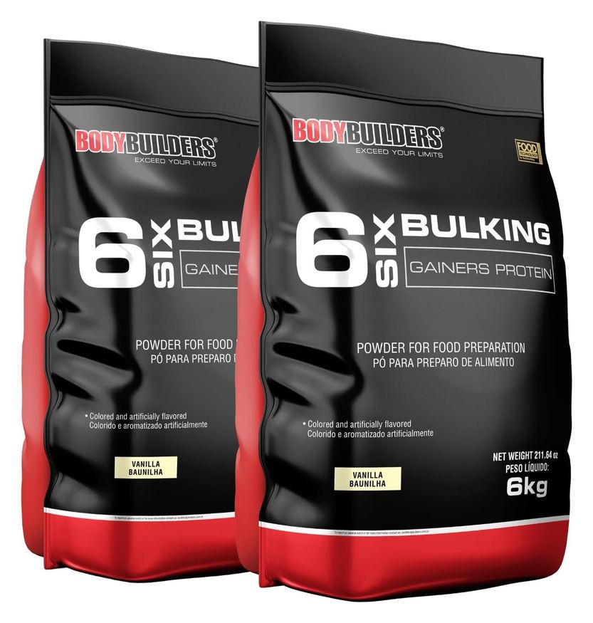 2x Kit Hipercalórico 6 Six Bulking Baunilha 6kg – Bodybuilders