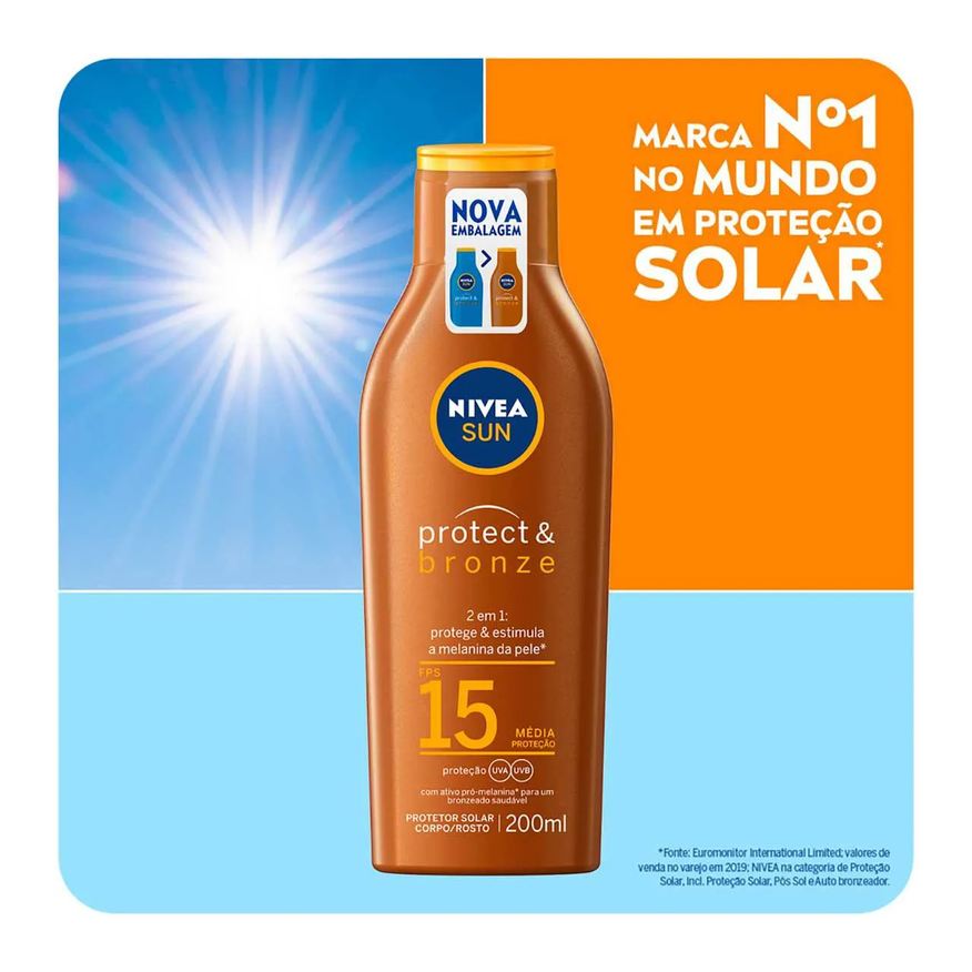 Nivea Protetor Solar FPS15 Sun Protect & Bronze 200ml