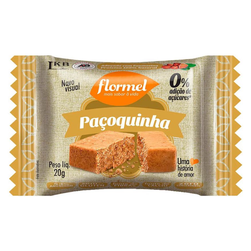 Flormel Paçoca Zero Açúcar com 20g